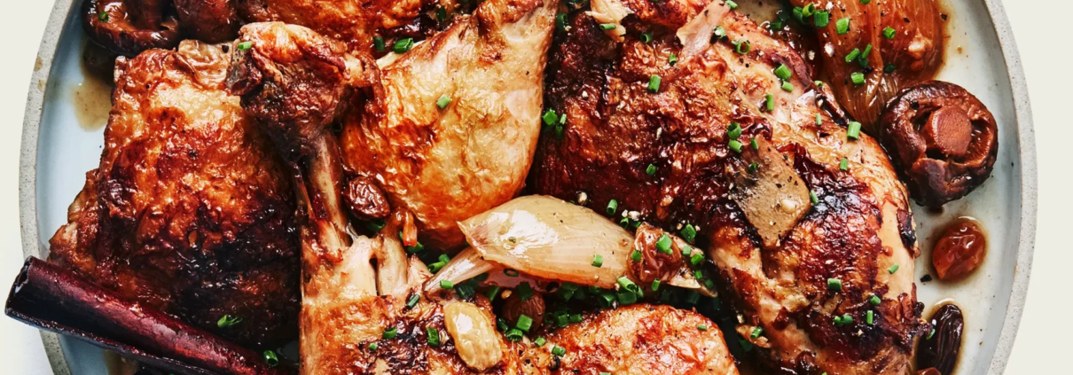 Vinegar-braised Chicken and Mushrooms
