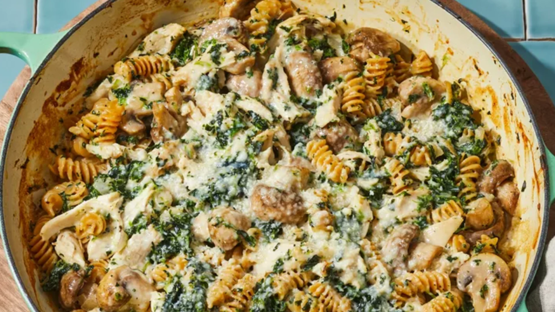 Creamy Chicken Mushroom Spinach Casserole