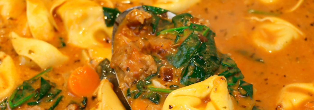 Creamy Sausage and Tortellini Soup