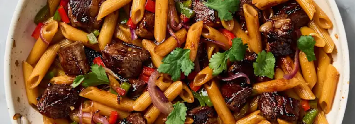 Shaking Beef with Pasta