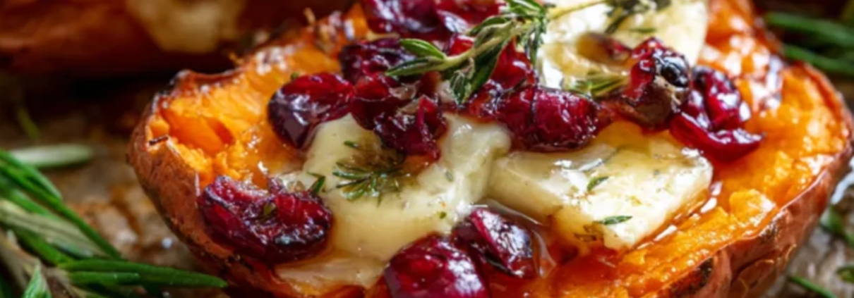 Sweet Potato with Brie & Cranberry